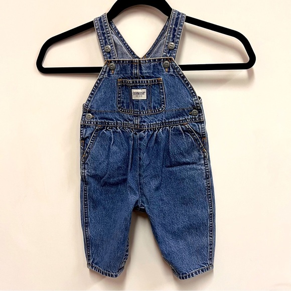 OshKosh B’Gosh blue 100% cotton denim overalls size 6-9 months - Picture 1 of 11